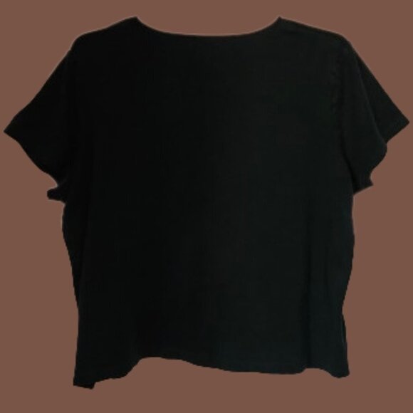 Croft & Barrow Simple Black Cap Sleeve T-Shirt - 3X - Picture 3 of 6